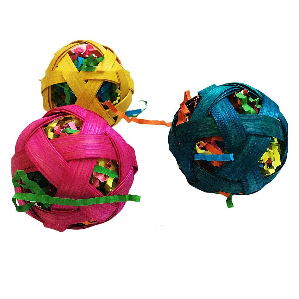 Natural Bamboo Woven Toy Ball Feeding Foraging Toy - Xmaker