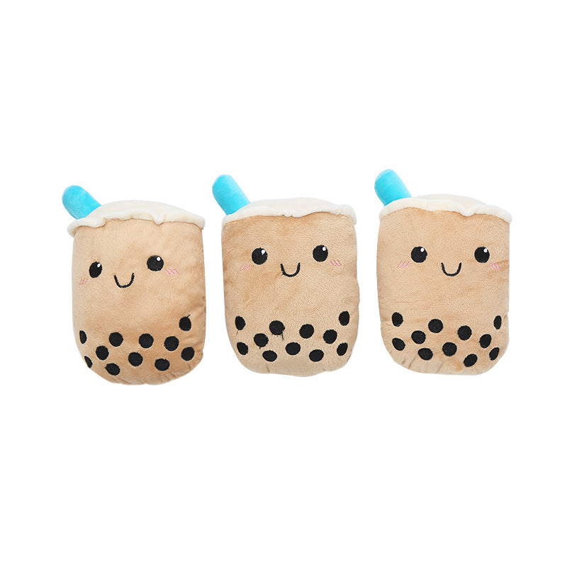 Dog Plush Toy Cute Milk Tea Shape Resistant To Biting Teeth - Xmaker