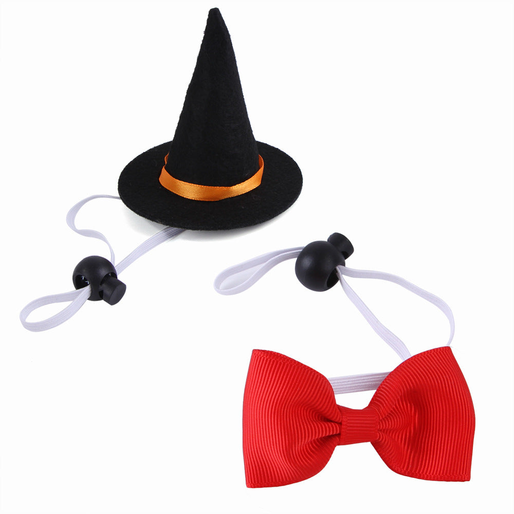 Halloween Pet Suit Wizard Hat Bow Tie - Xmaker