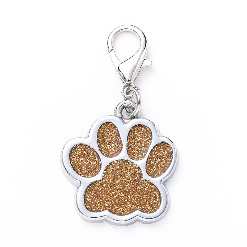 Zinc Alloy Metal Pet Tag Zinc Alloy Identity Brand Glitter Footprint Engraving Dog Tag - Xmaker