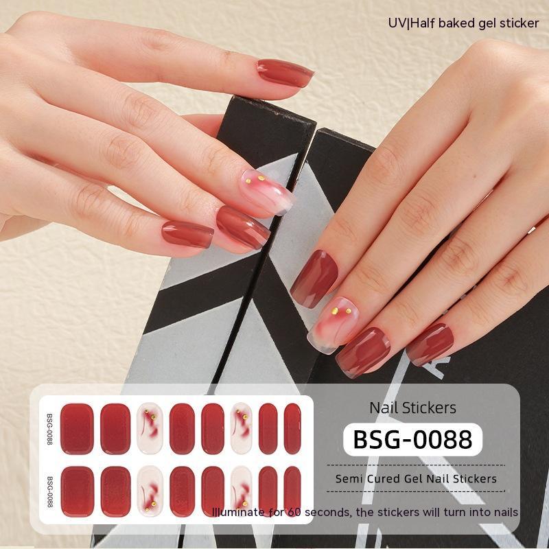 Semi-cured Nail Stickers Gel 3d Bronzing UV Nail Nail Stickers Paper - Xmaker