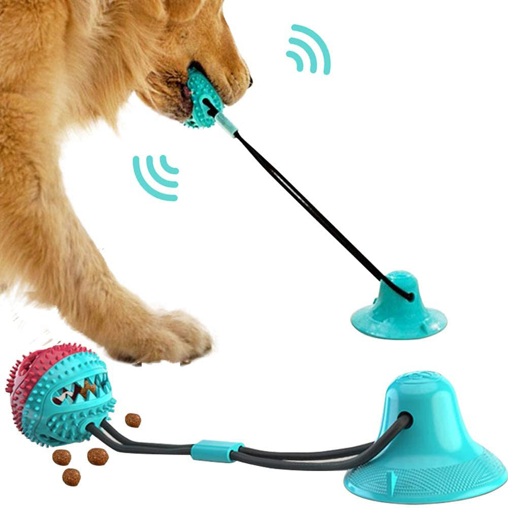 Dog Toys Silicon Suction Cup Tug Interactive Dog Ball Toy For Pet Chew Bite Tooth Cleaning Toothbrush Feeding Pet Supplies - Xmaker