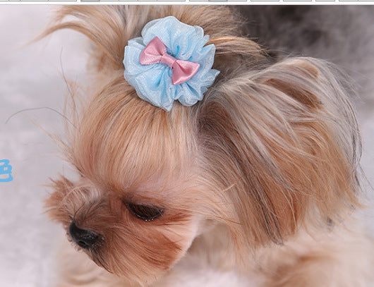 Pet Dog Cute Organza Bubble Hairpin - Xmaker