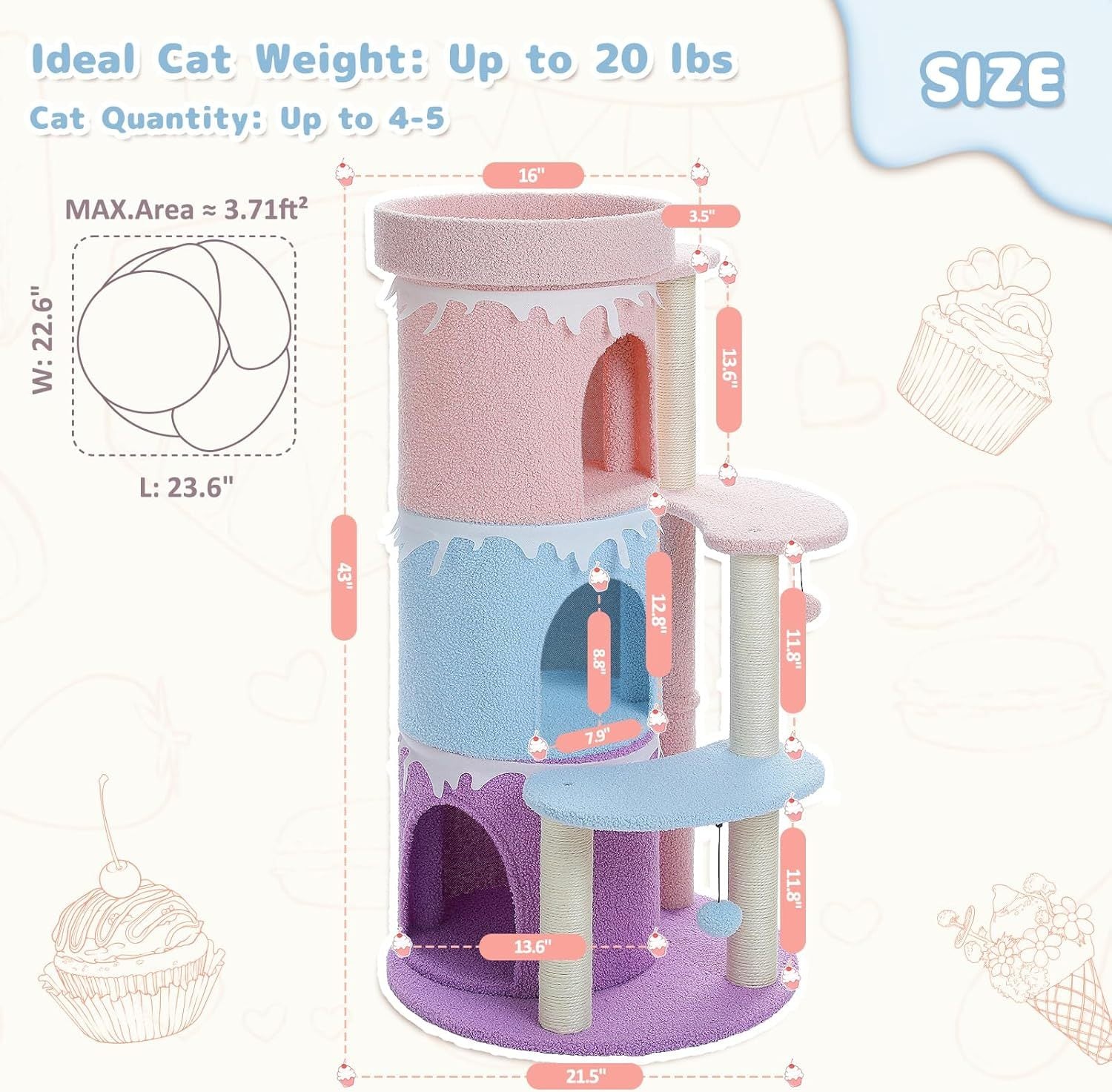 Cat Tree Cat Tower For Indoor Large Cats - Xmaker