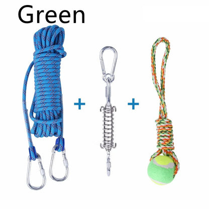 Outdoor Funny Dog Toy Stainless Steel Spring Suspension Cotton String Households Outdoor Toy Training - Xmaker