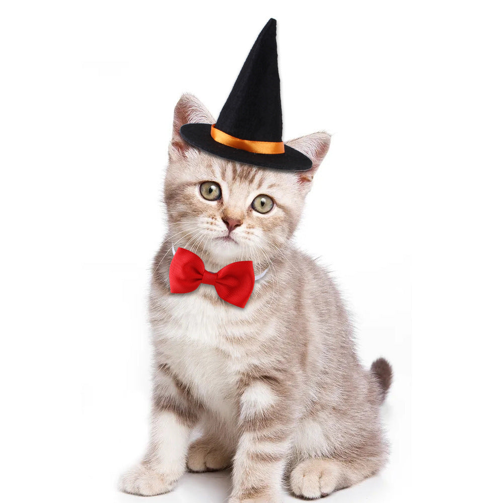 Halloween Pet Suit Wizard Hat Bow Tie - Xmaker