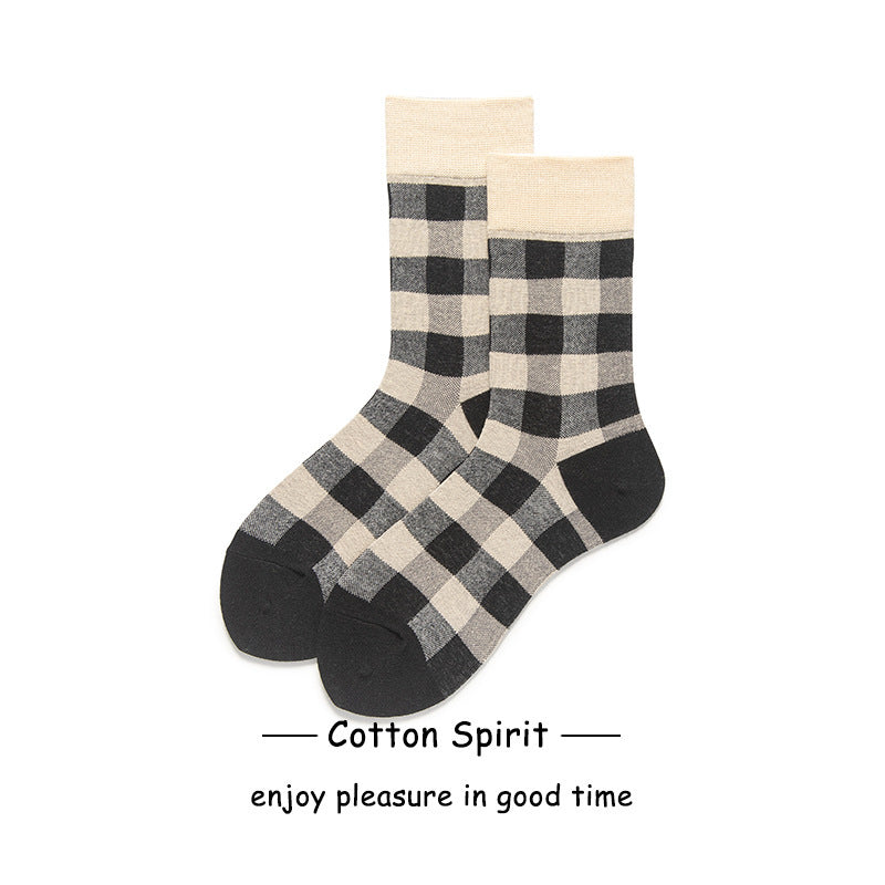 Women's Fashion Preppy Style Striped Mid-calf Length Socks - xmaker.ai