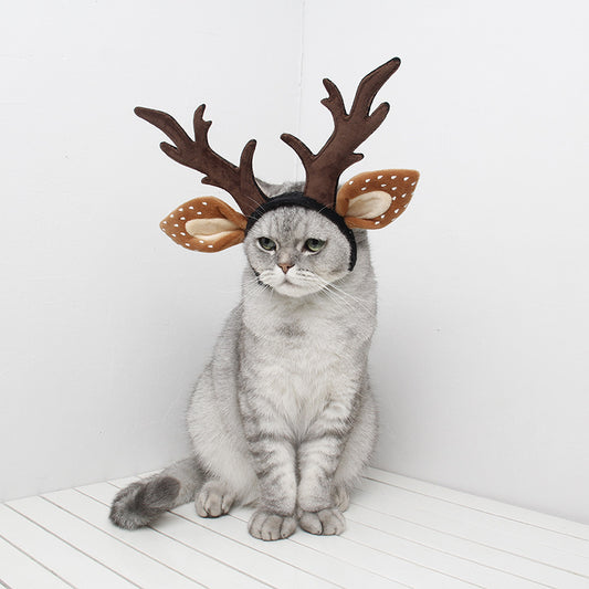 Cute Plush Pet Christmas Antler Headband - Xmaker