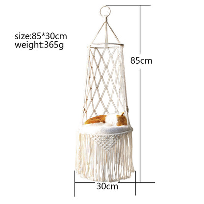 Macrame Cat Hammock Wall Hanging Swing - Xmaker