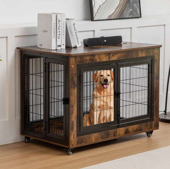 38in Dog Crate Furniture, Large Dog Kennel - Xmaker