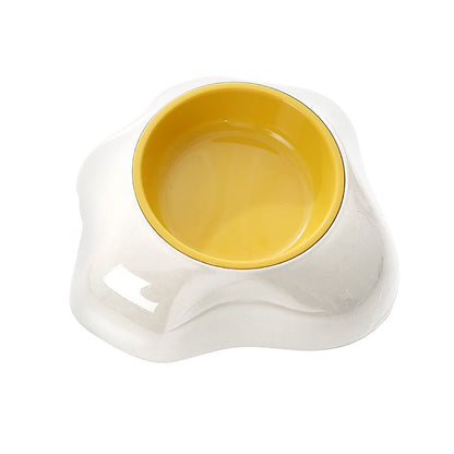 Egg-shaped Pet Bowl Drinking Water Single Bowl Double Bowl Dog Bowls Cute Pet Feeding Bowl Egg Yolk Shaped Food And Water Elevated Bowl Feeder - Xmaker