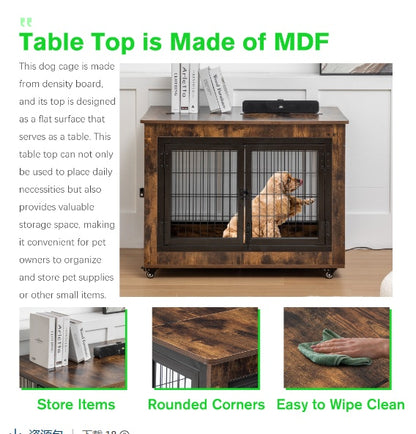 38in Dog Crate Furniture, Large Dog Kennel - Xmaker