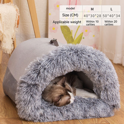 Splice Portable Pet Nest Portable Autumn And Winter Warm Dog Nest Moisture-proof Long Fur Cat Nest - Xmaker