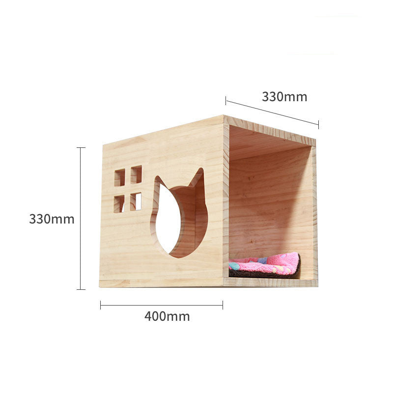 Pet Cat Climbing Frame Wall Type Solid Wood Wall Hanging Platform Ladder Pets Accessories - Xmaker