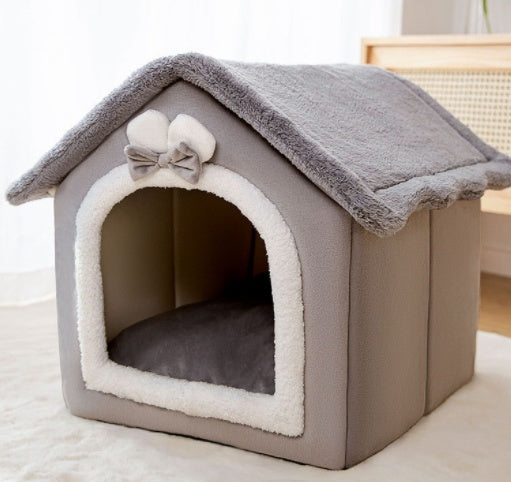 Foldable Dog House Pet Cat Bed Winter Dog Villa Sleep Kennel Removable Nest Warm Enclosed Cave Sofa Pets Supplies - Xmaker