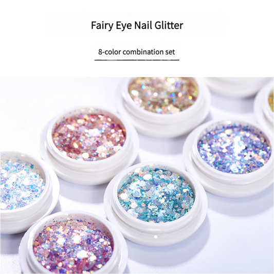 Nail art sequins gradient glitter size mixed light therapy crystal extension nail accessories