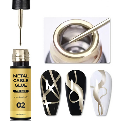 Nail art metal wire glue hook edge wire drawing nail glue