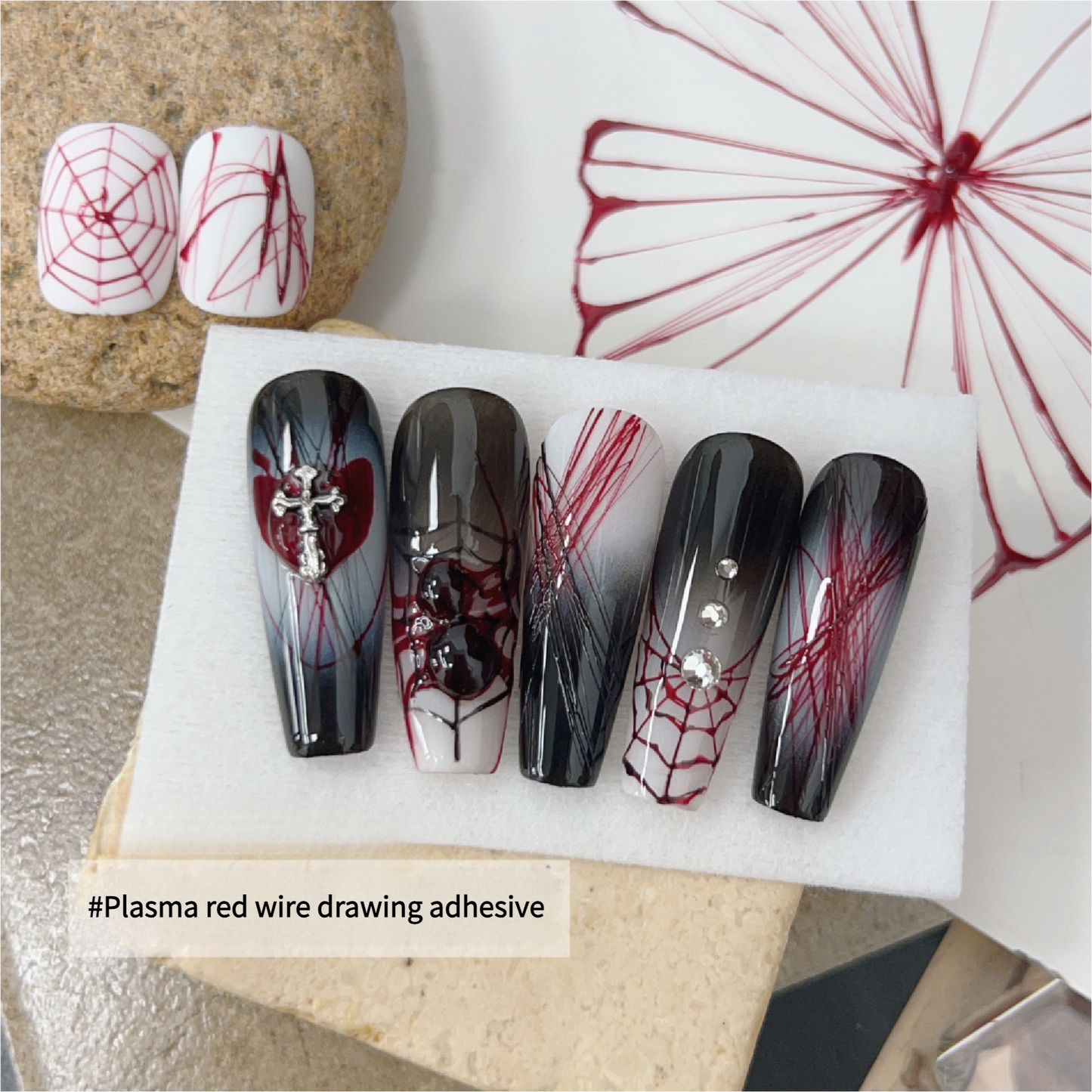 Nail art elastic drawing nail polish spider drawing glue