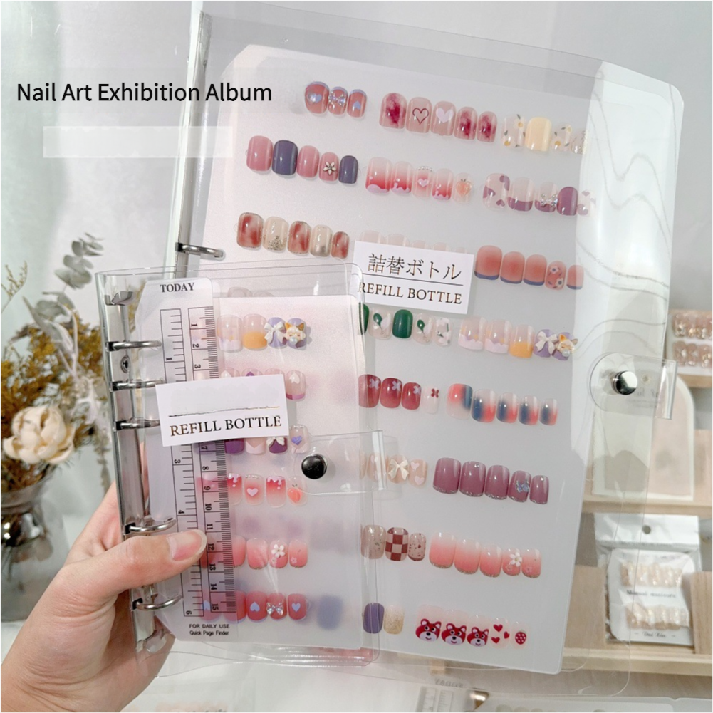 Nail art display book clear frosted sample color card photo frame