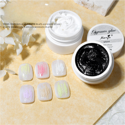 Nail art 3D painted plaster carving nail glue