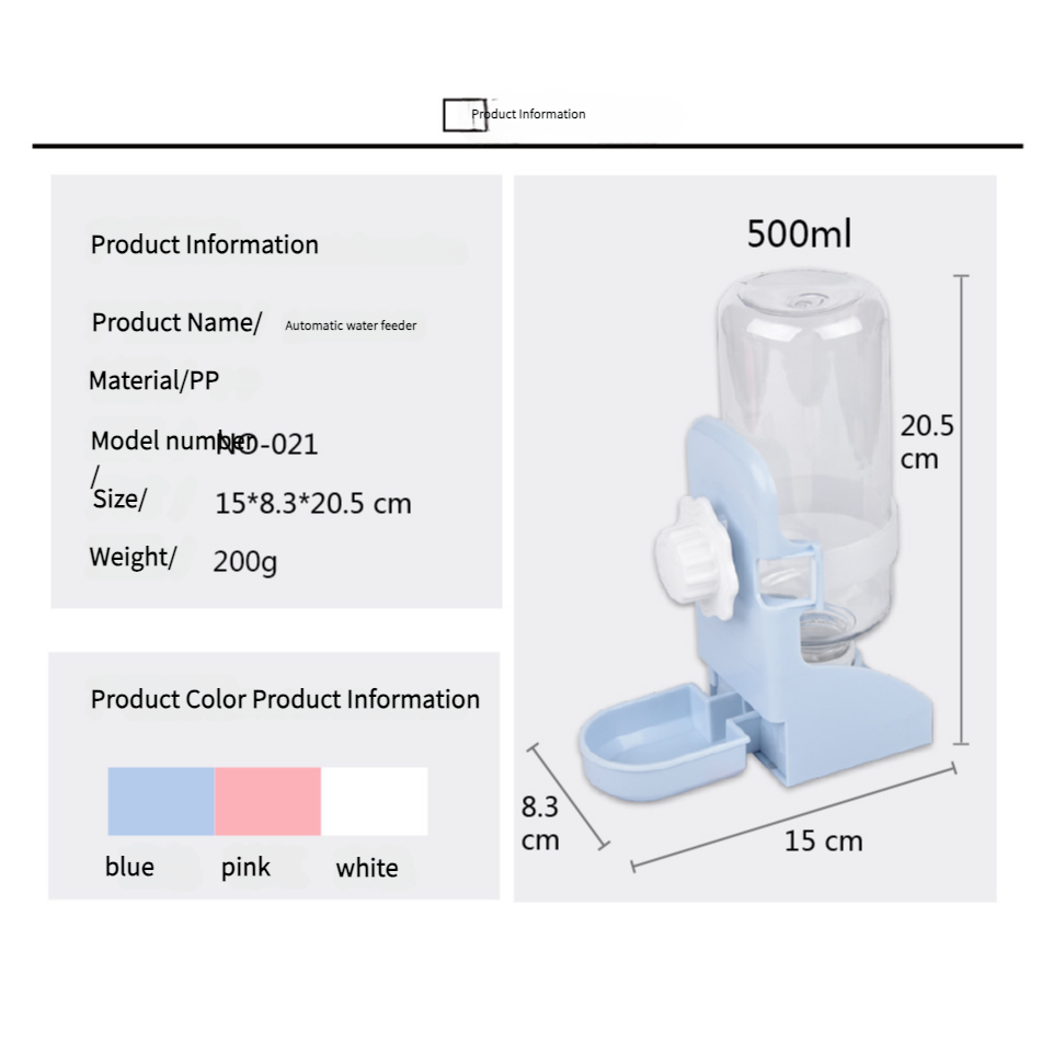 Pet Drinking Fountain for cage - Xmaker