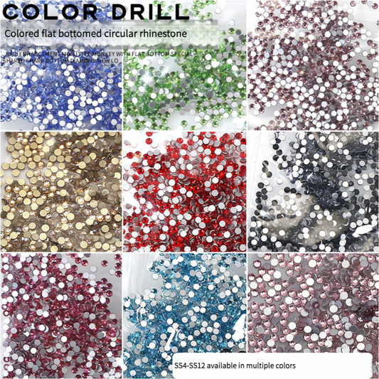 Nail art flat bottom diamond glass crystal DIY color diamond 1440 pieces - Xmaker