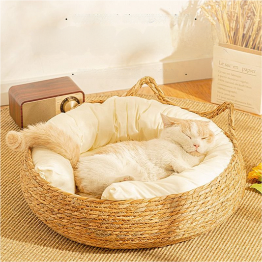 Pet bed 34 rattan cat mat sleeping woven - Xmaker