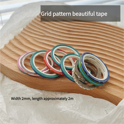 Nail art grid line masking tape sticker 2mm