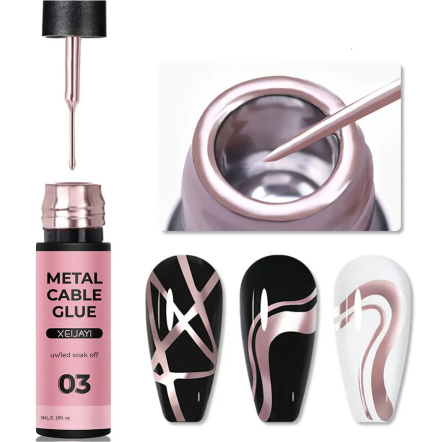 Nail art metal wire glue hook edge wire drawing nail glue