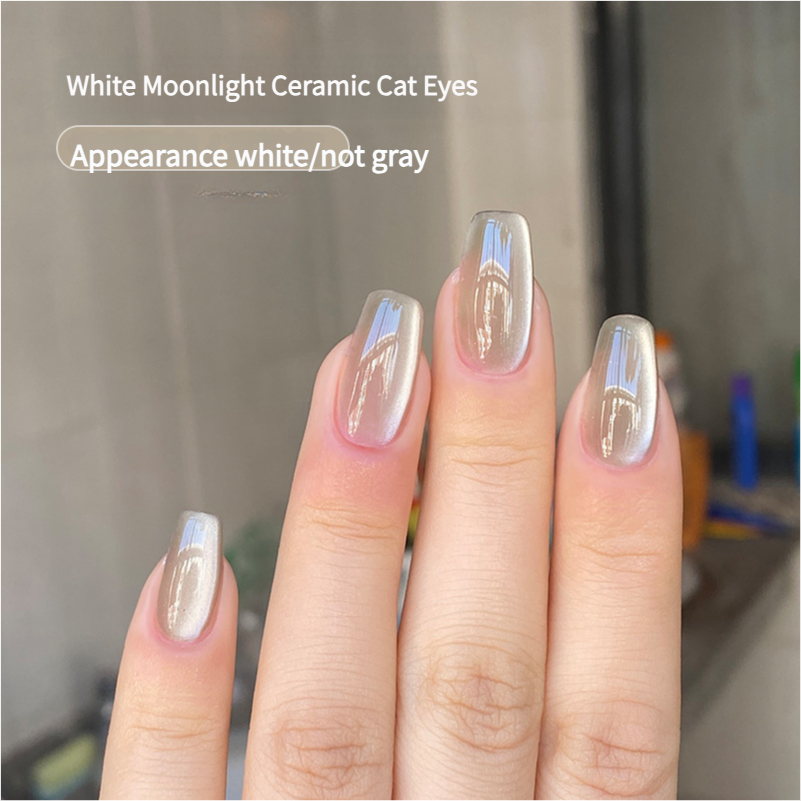 White moonlight ceramic cat's eye nail glue for nail salon