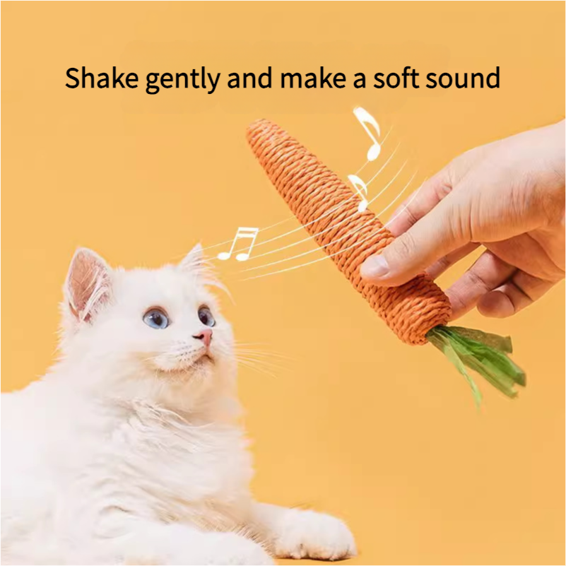 Pet Cat toy Self-Play Carrot Sticks Paper Rope Sounding Carrot - Xmaker