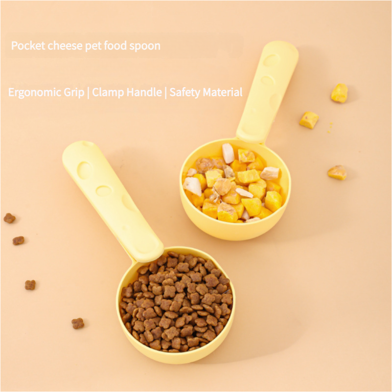 Pet plastic food spoon cheese with clip handle - Xmaker