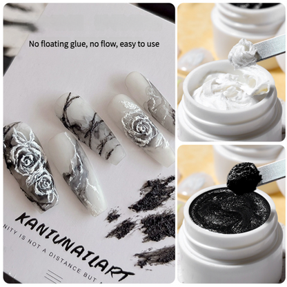 Nail art 3D painted plaster carving nail glue