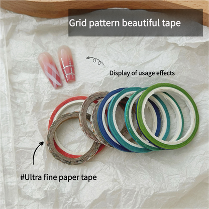 Nail art grid line masking tape sticker 2mm