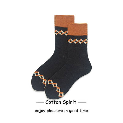 Women's Fashion Preppy Style Striped Mid-calf Length Socks - Xmaker. Inc