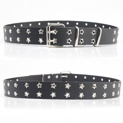 Women's Fashion All-match Casual Star Double Row Air Hole Belt - Xmaker. Inc