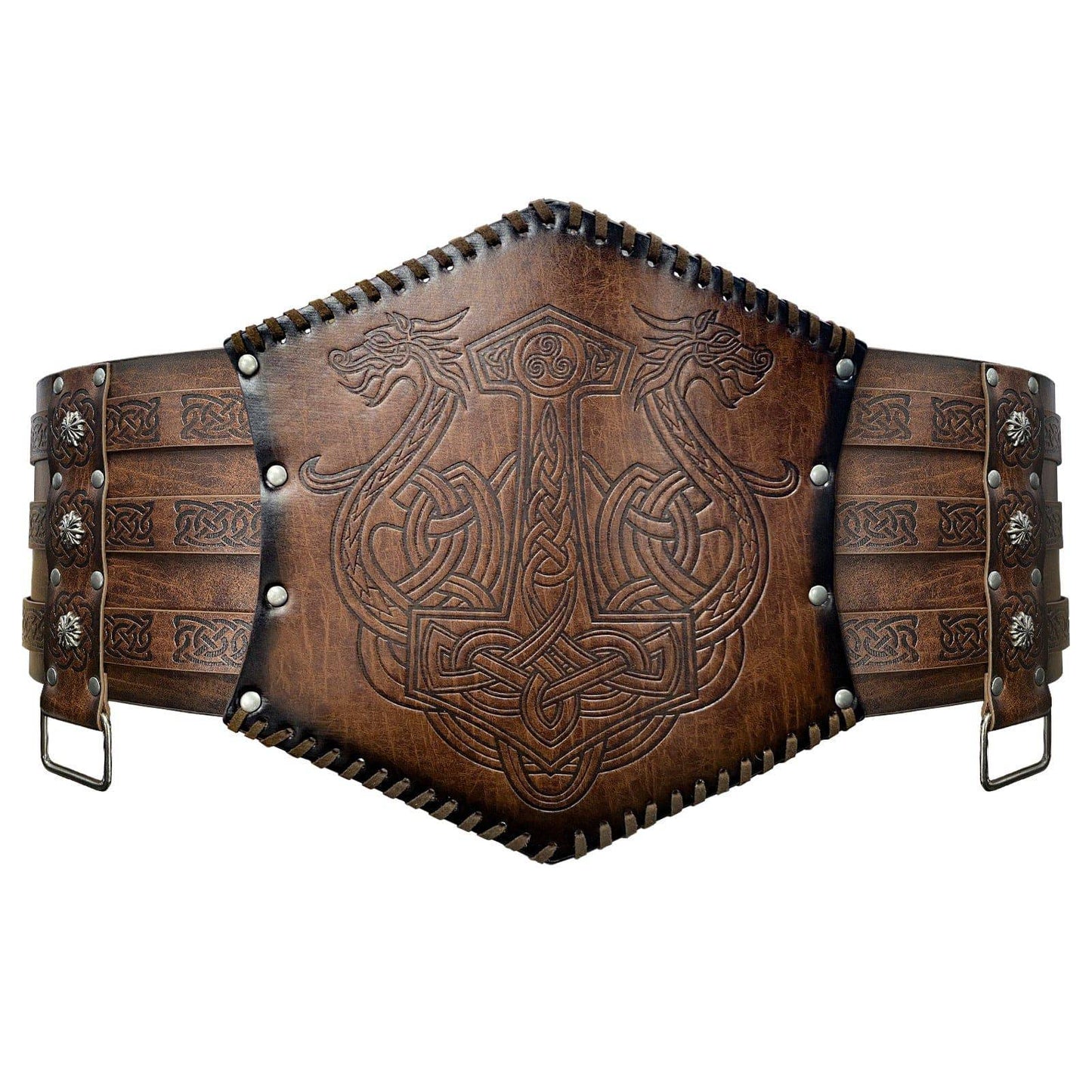 Nordic Viking Style Embossed Wide Belt - Xmaker. Inc