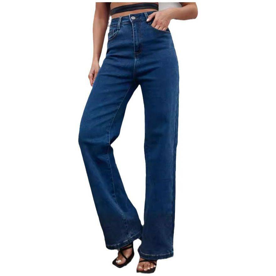 Slim Fit High Waist Slimming Casual Wide Leg Jeans - Xmaker. Inc