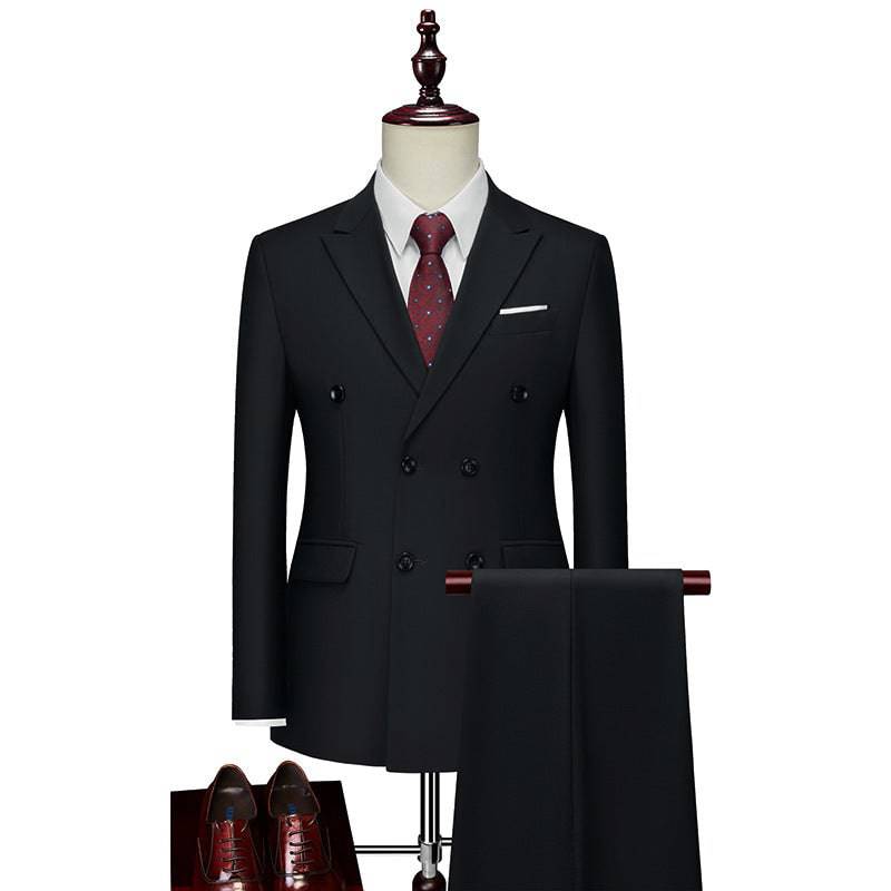 Men's Business Casual Suit Double Breasted Suit - Xmaker