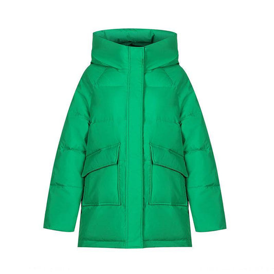 Winter Hooded Candy Color Loose And Warm Short Down Cotton Jacket Coat - Xmaker