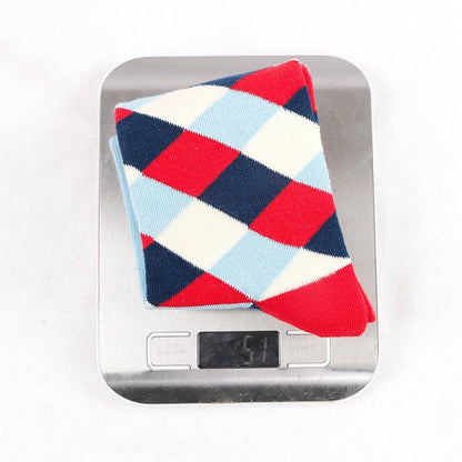 British Style Plaid Retro Contrast Color Harajuku Street Hipster Men's Cotton Socks - Xmaker. Inc