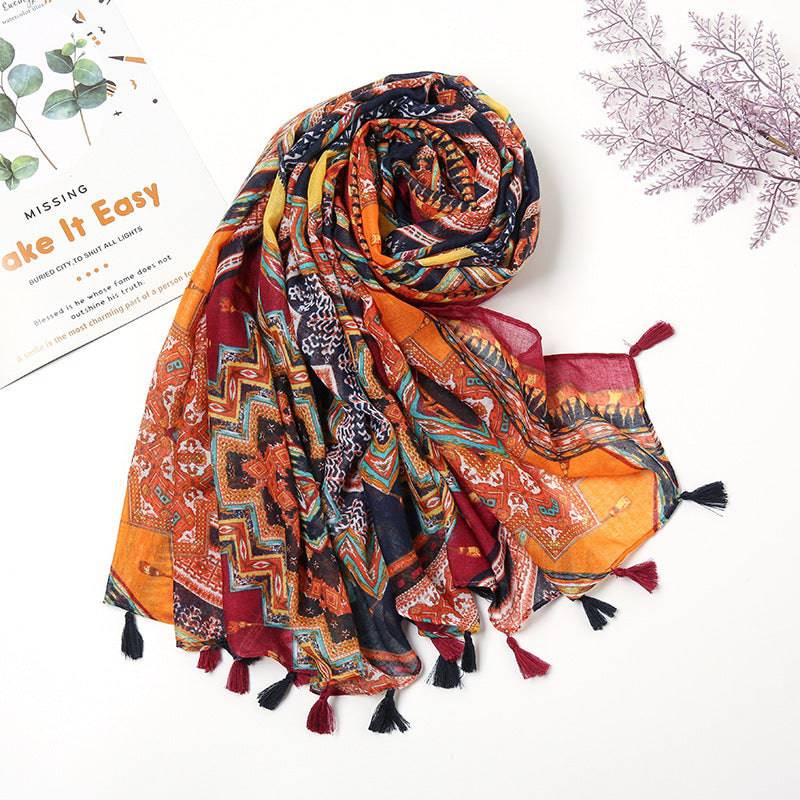 Retro Patchwork Bohemian Printed Cashew Scarf - Xmaker. Inc