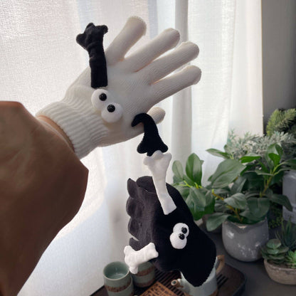 Couple Magnetic Warm Gloves Cute Doll Hand Gloves - Xmaker