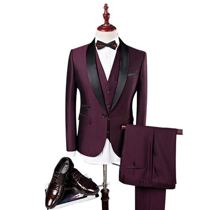 Men 3 Pieces Suit Set Men Wedding Suits Groom Tuxedos - Xmaker