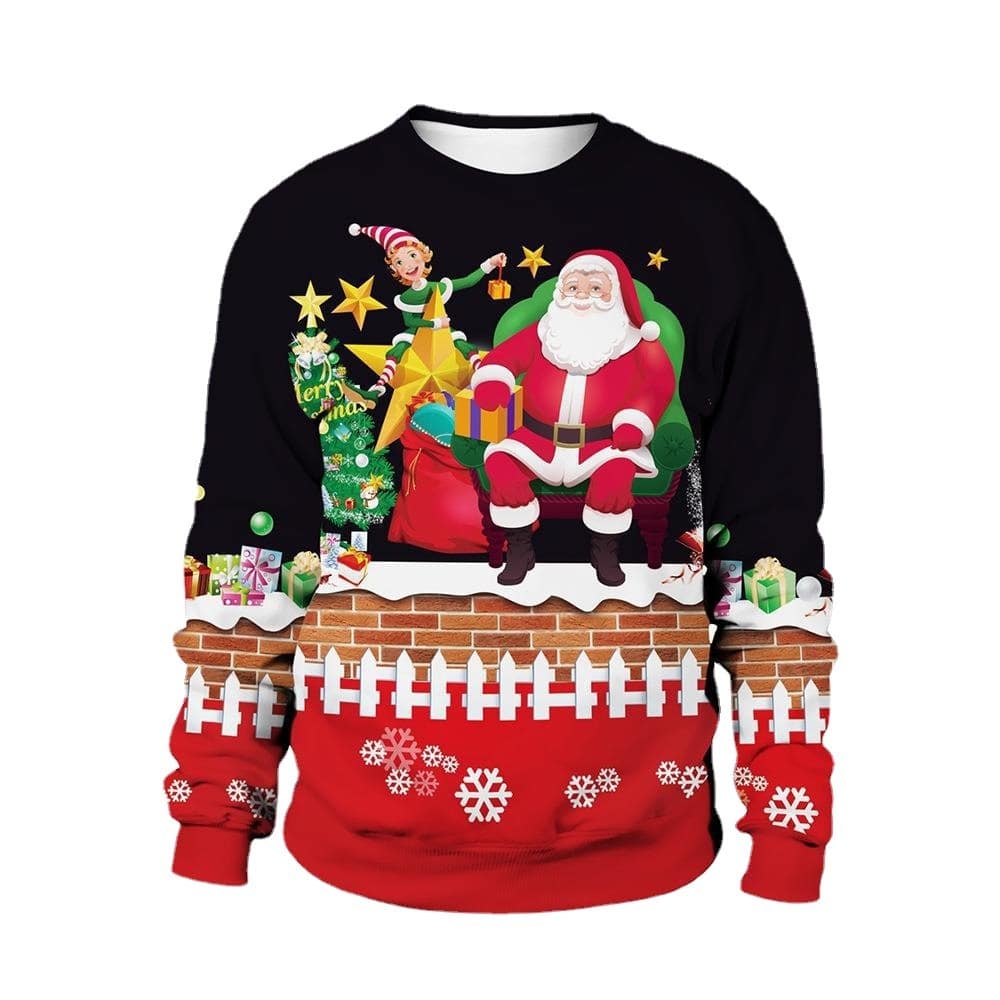 Christmas Clothing Men's And Women's Printed Round Neck Sweater - Xmaker. Inc