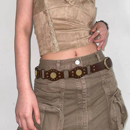 Vintage Belts For Both Men And Women With Handsome Riveted Metal Buckle Punk Hip Hop Fashion Accessories - Xmaker. Inc