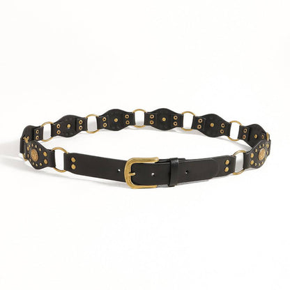 Vintage Belts For Both Men And Women With Handsome Riveted Metal Buckle Punk Hip Hop Fashion Accessories - Xmaker. Inc