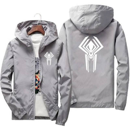 Sunscreen Waterproof Beach Casual Jackets Spider Men's Summer Hooded Jacket Windbreaker Packable Skin Coat - Xmaker