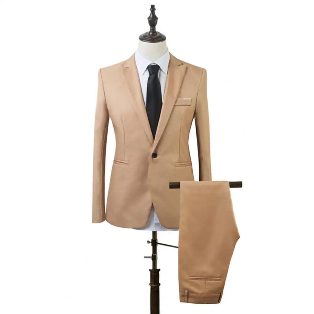 One Button Suit Soft Well-knit Handsome Slim Fit Business Leisure Tailored Suit  Tailored Suit Wide Application - Xmaker