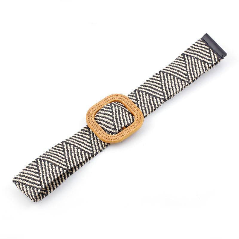 Women's Straw Woven Round Buckle Casual Decoration Versatile Belt - Xmaker